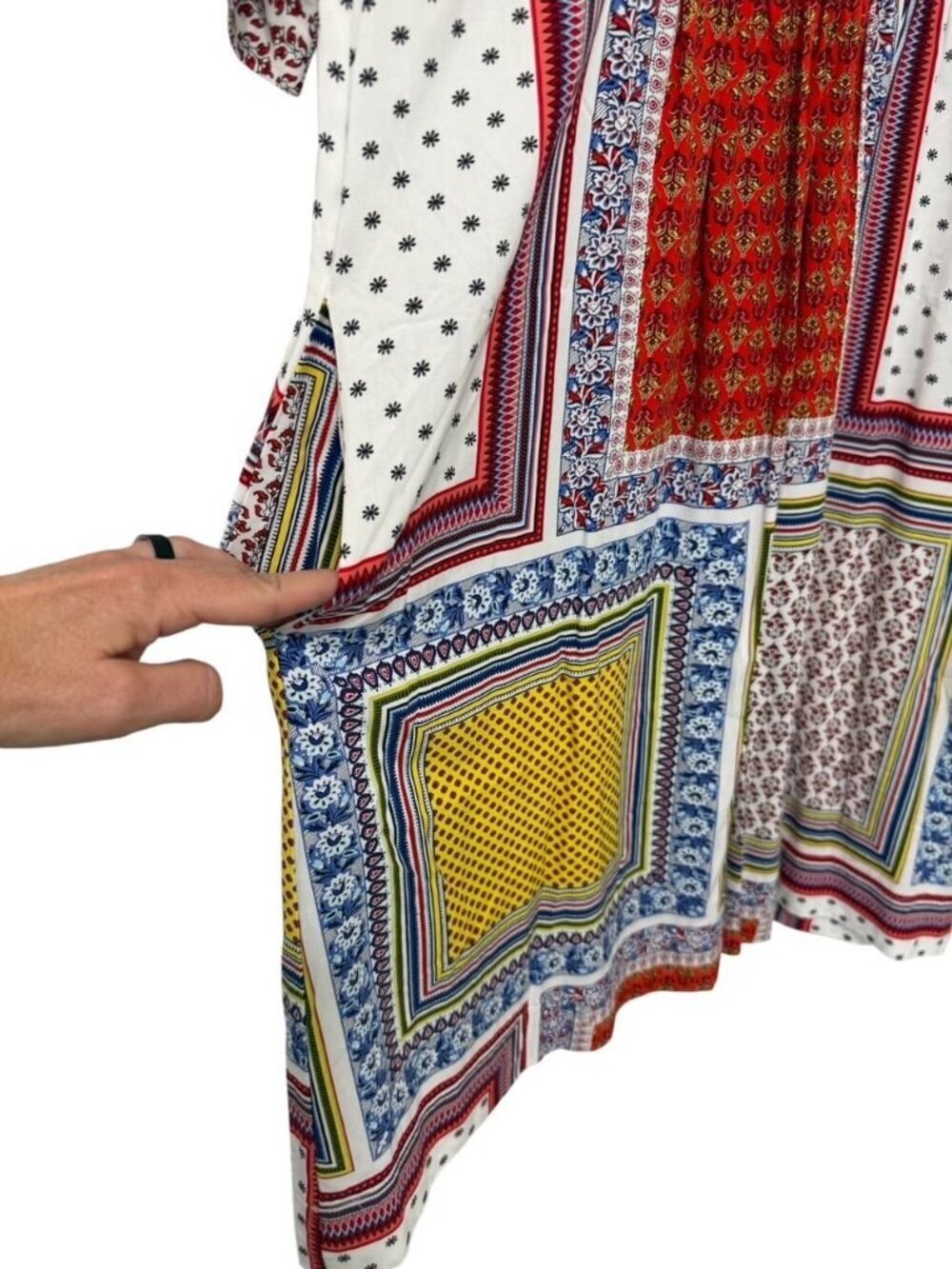 The Vermont Country Store Women's Patchwork Dress Multicolor Pockets Boho Size M - Picture 4 of 11